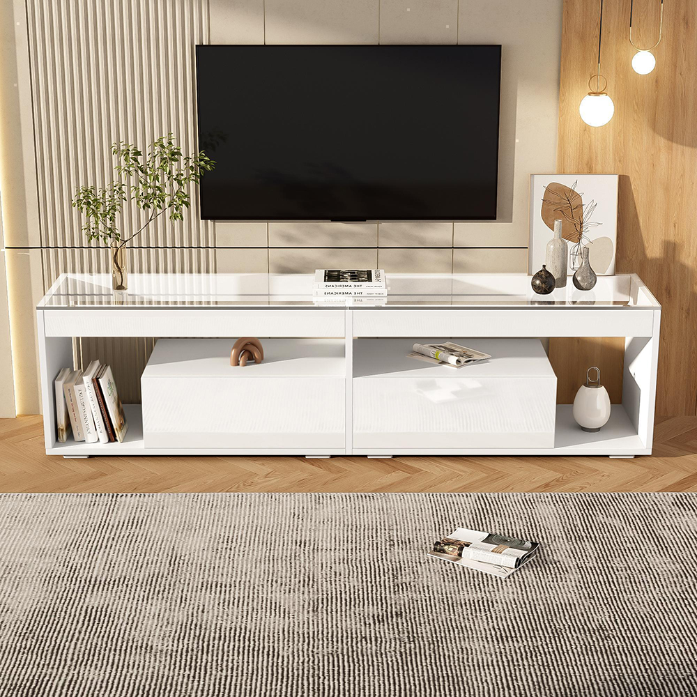 Mueble para televisor LED de alto brillo, blanco