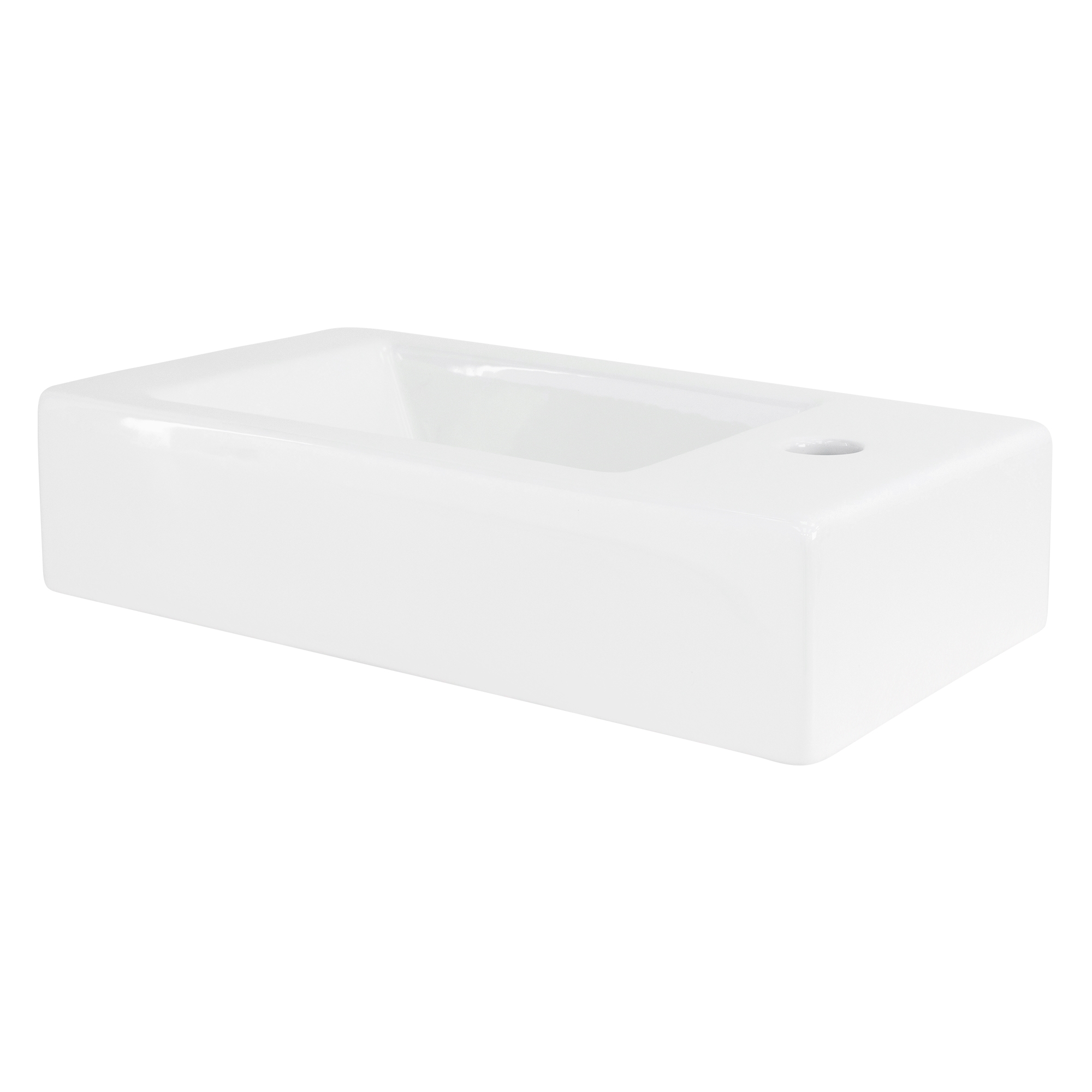 Lavabo forma rectangular 46x26x11 cmm ceramica blanca diseño ml