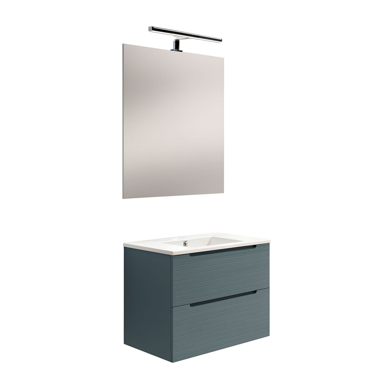 Móveis banho completo LED, boreal 60x45 cm azul oceano 2 gavetas suspensas