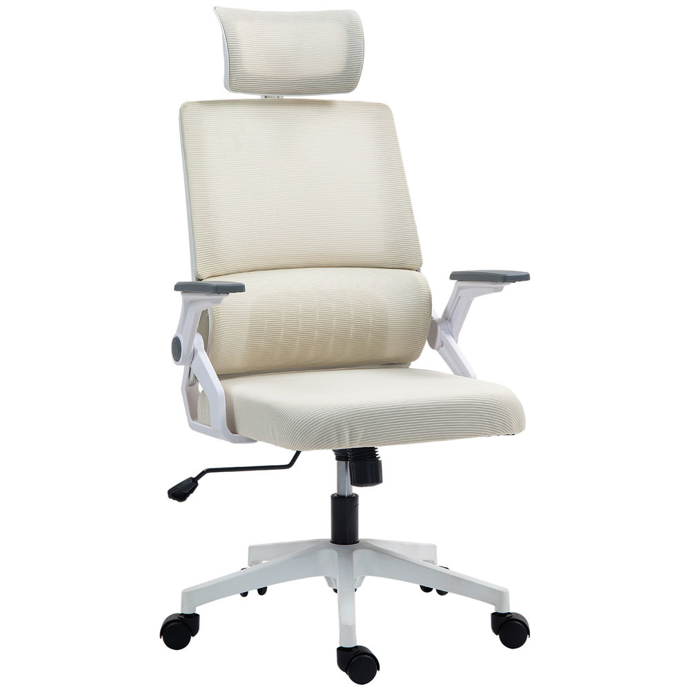Silla de oficina 60x61x121.5 cm malla, espuma color beige vinsetto