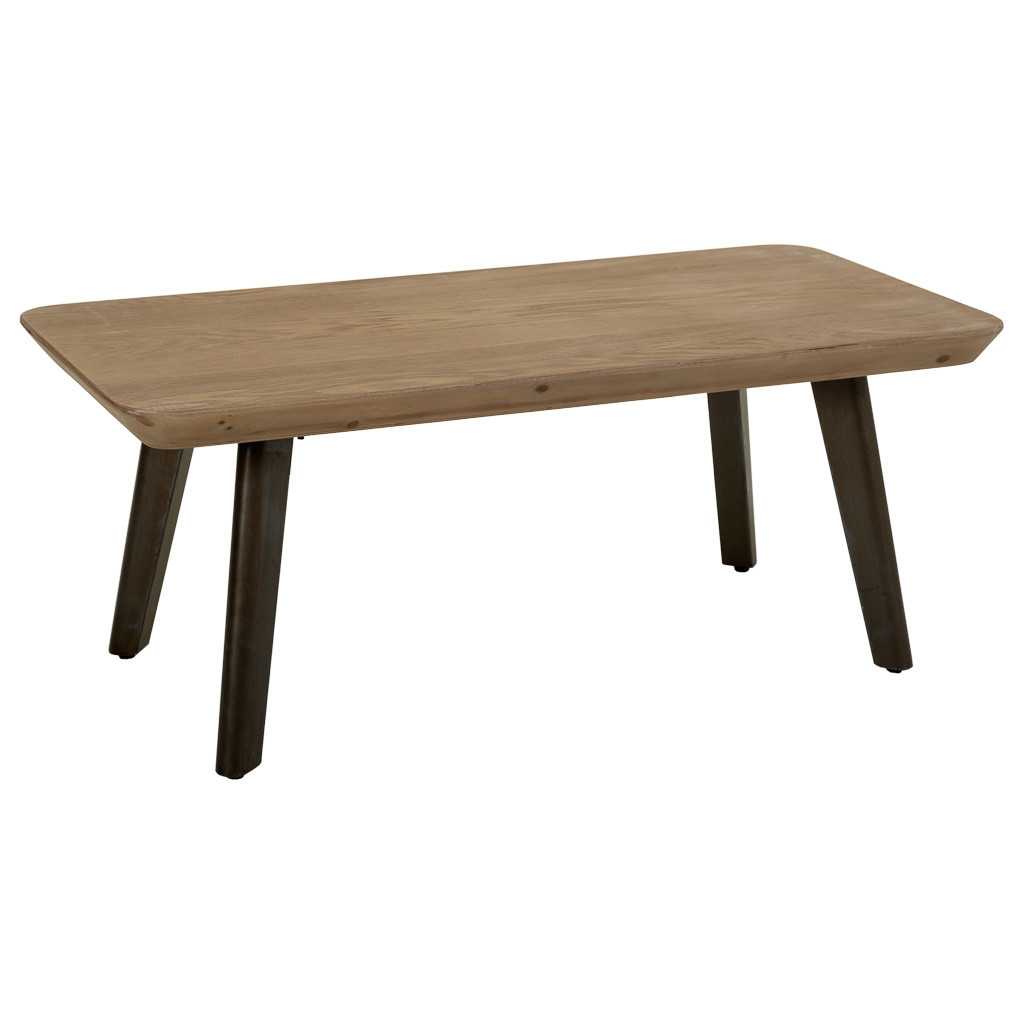 Mesa de centro de madera y metal marron 100x50x40