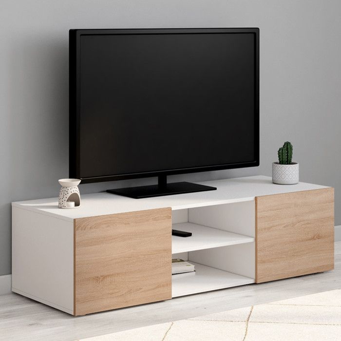 Id market mueble de tv eli 2 puertas 113 cm blanco para colocar