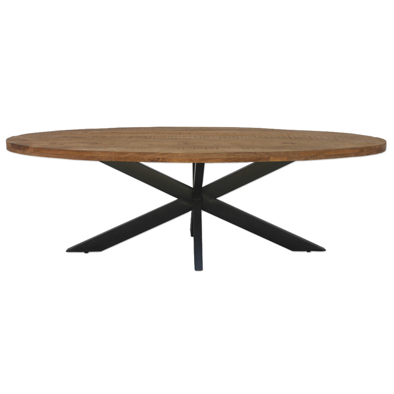 Manaus-mesa de comedor ovalada 6 personas 160 cm madera