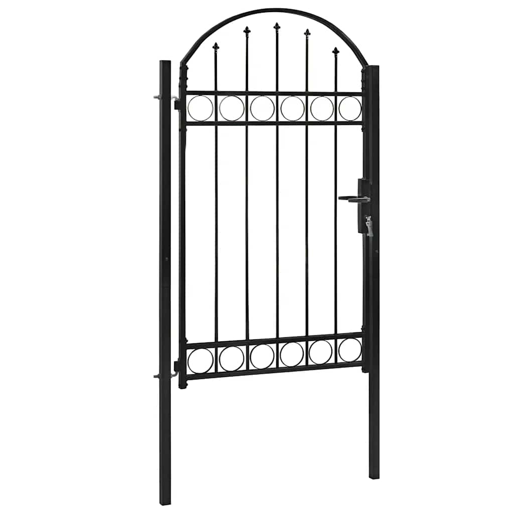 vidaXL puerta de valla assen con arco superior de acero, 102 x 175 cm,
