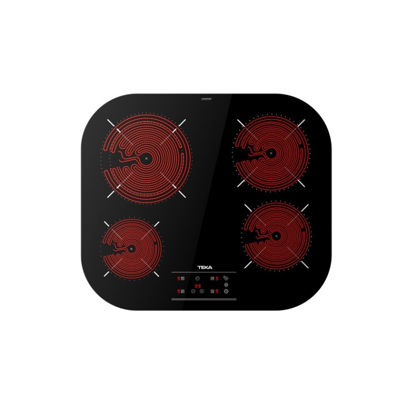 Vitrocerámica teka tcc 64310 ttc touch control 4 zonas cristal redondeado
