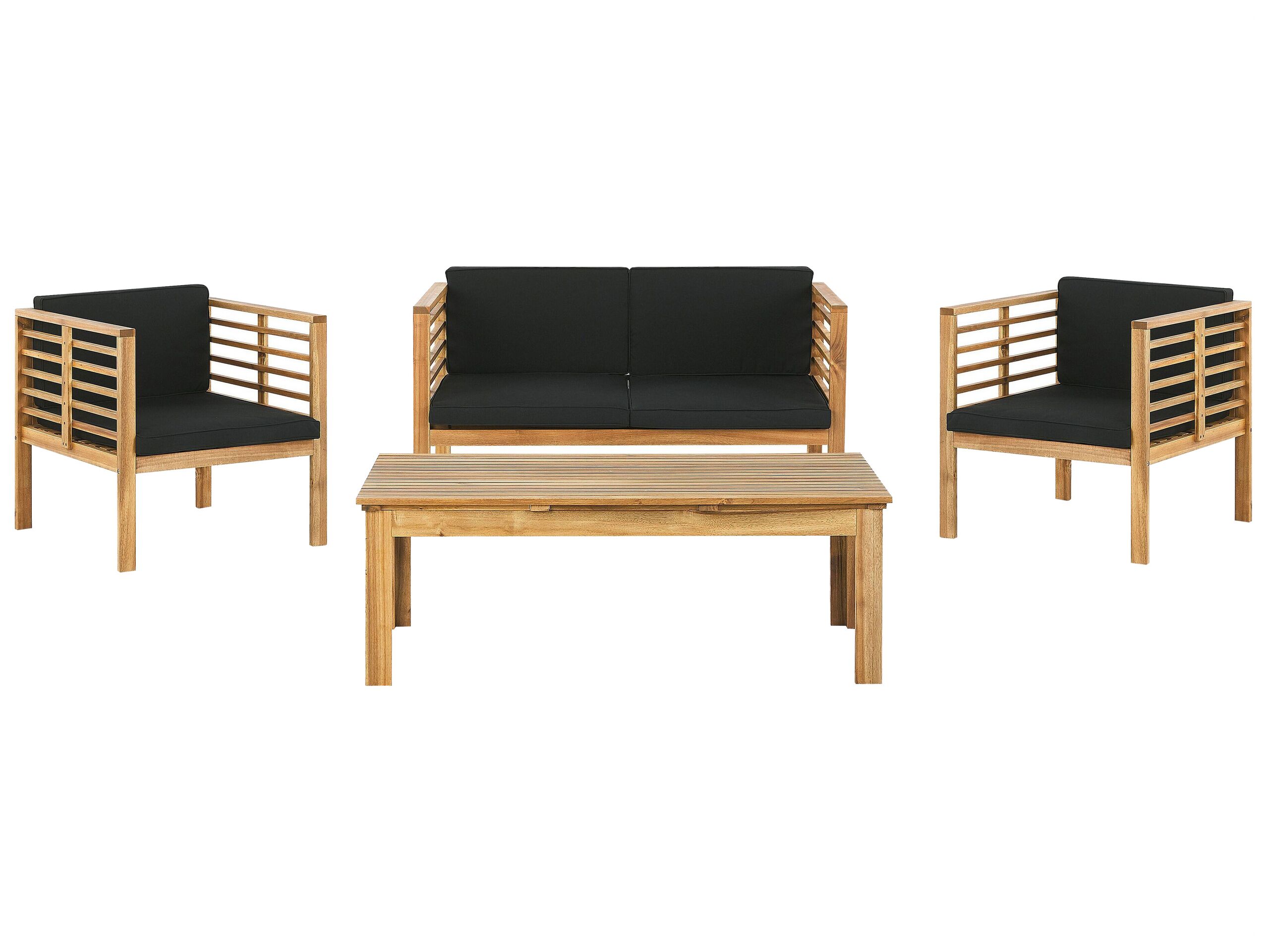 Conjunto de jardín con mesa 4 plazas pacific madera de acacia negro