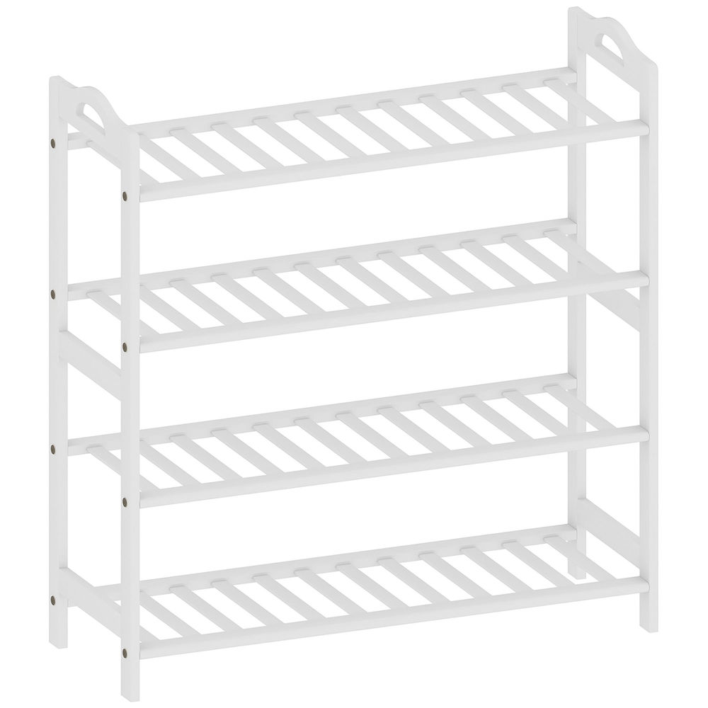 Estantería para zapato 67.5x24.7x72 cm bambú color blanco Homcom