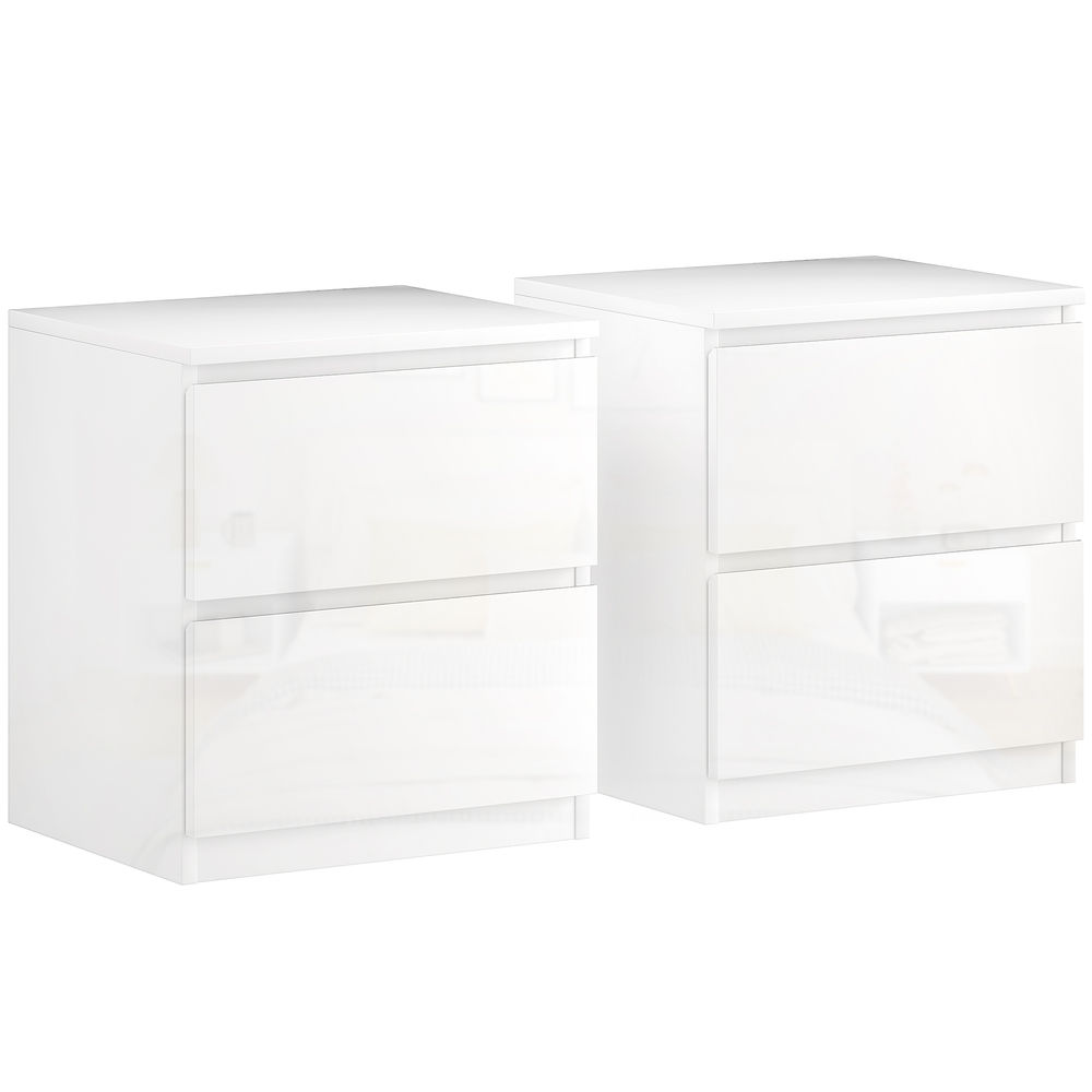 Mesitas de noche 40x34x45 cm color blanco Homcom