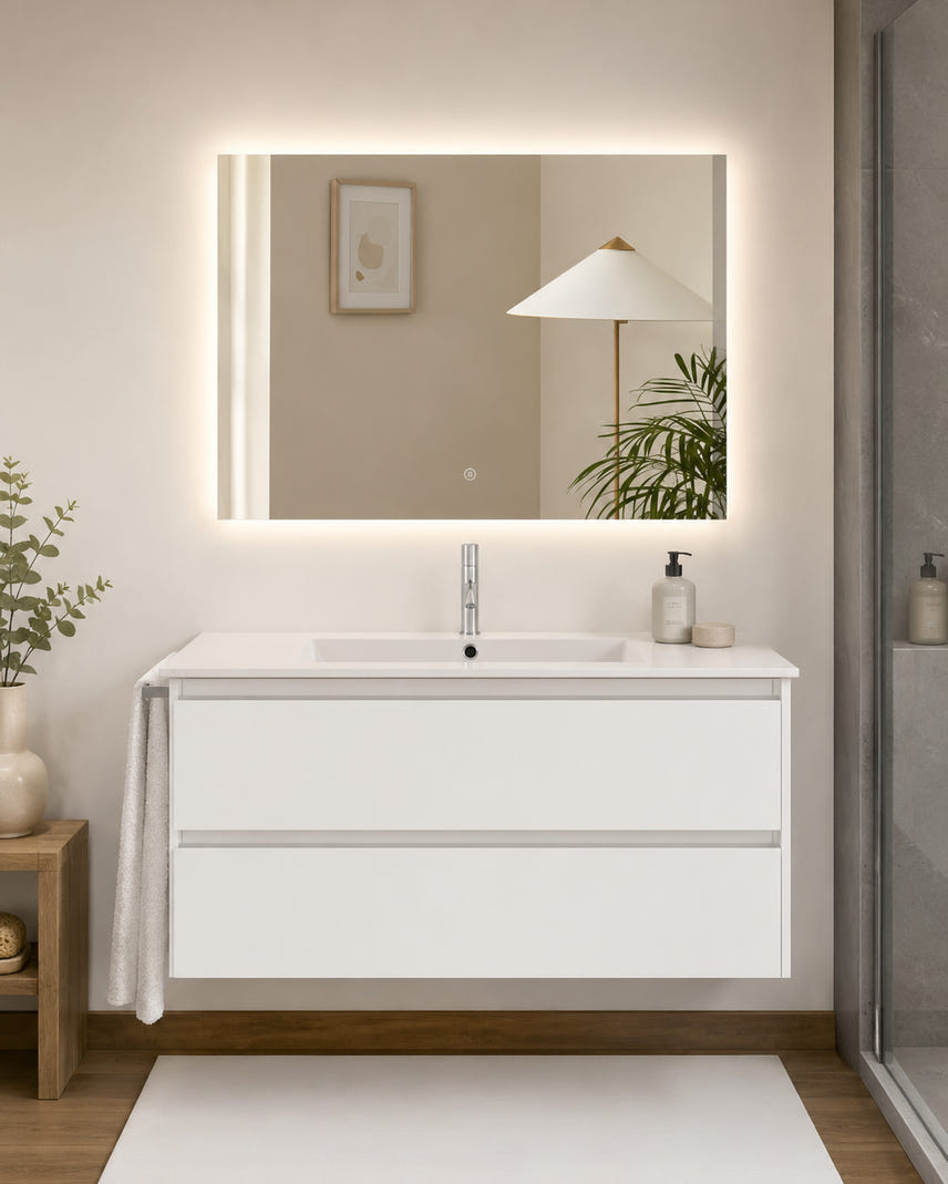 Mueble de baño con lavabo ibiza sin espejo 120x45 cm 1 seno blanco