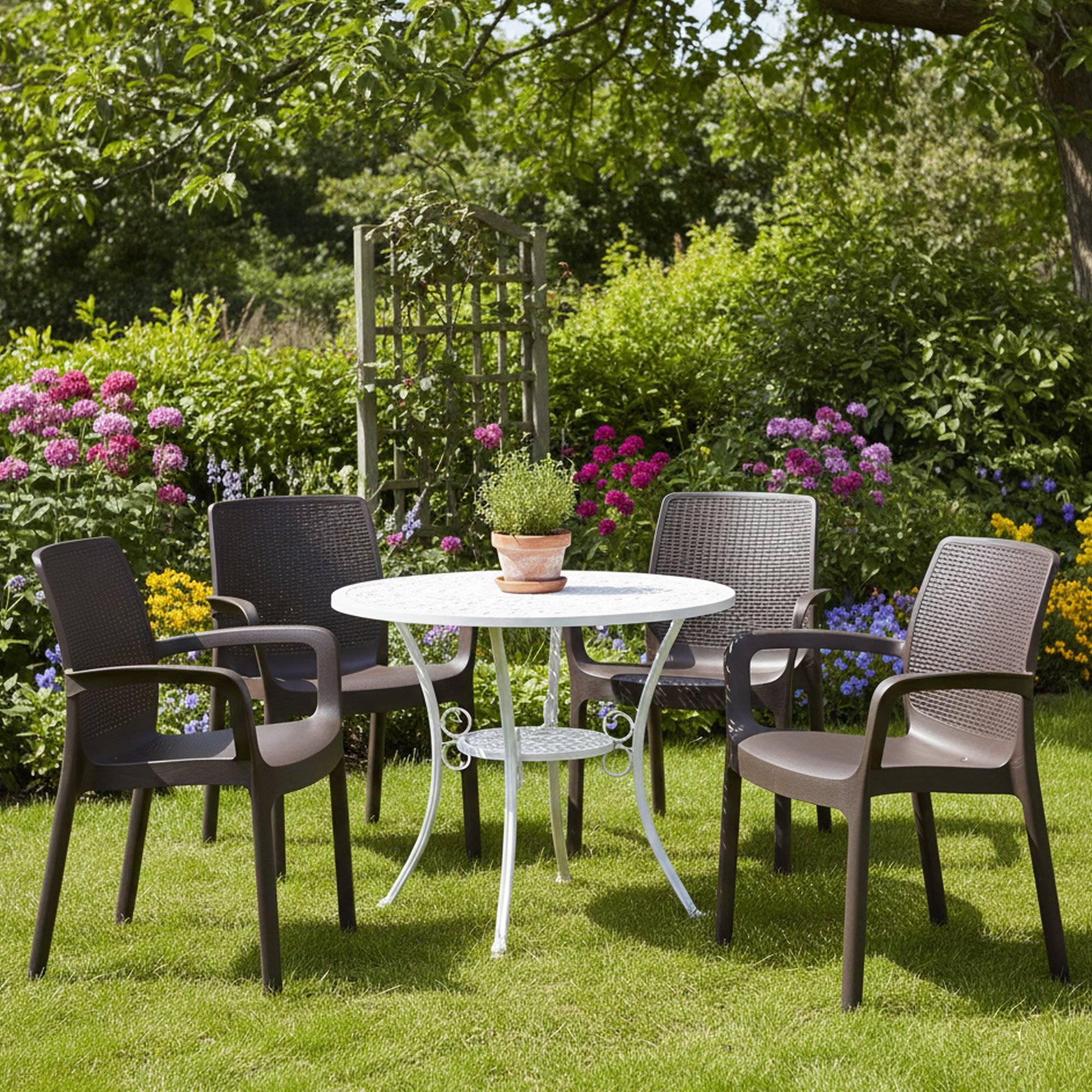 Silla para exterior anacleton, impermeable, negro antracita