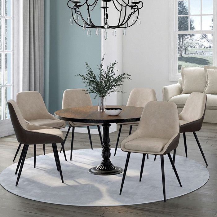 Sillas thalya bicolor taupe marrón lote 6