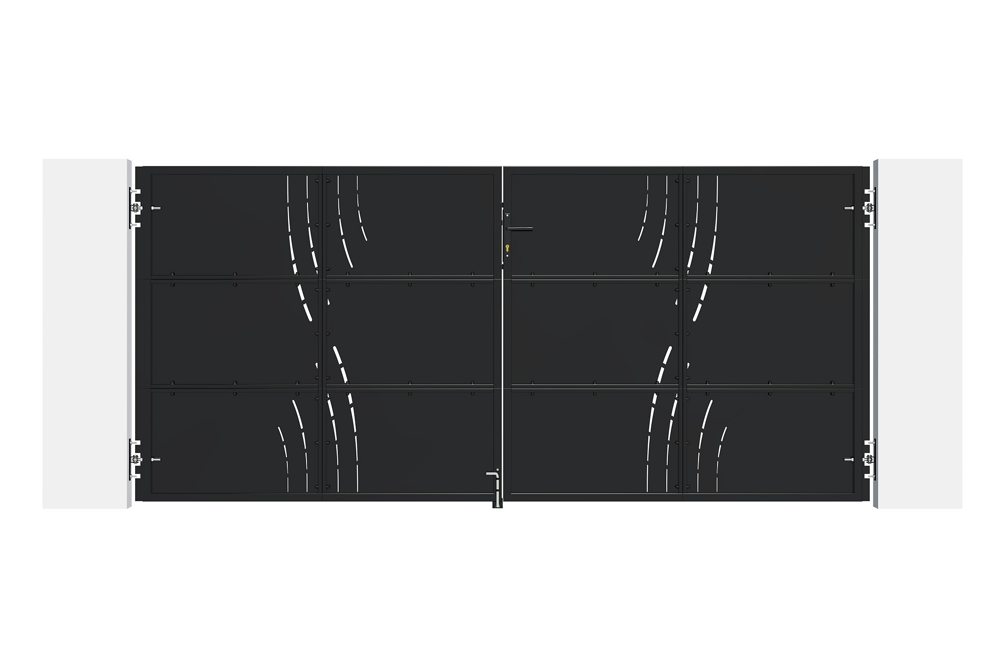 Puerta nali veleta acero negro 3,5m alt.160cm + motor tanker