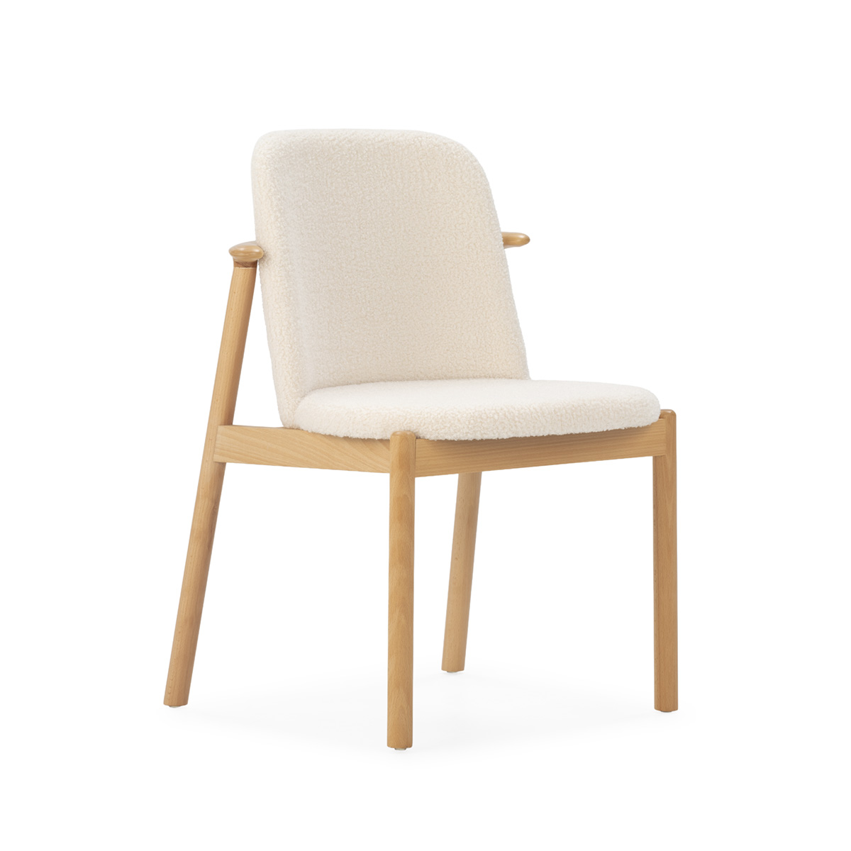 Silla 57,5x58,8x81,8 madera natural, tela blanco