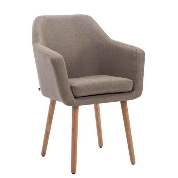 Silla tapizada retro - tela - taupe, natural