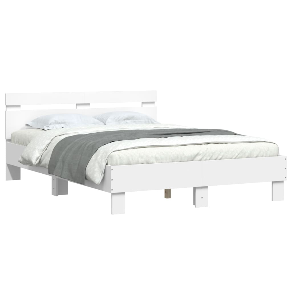 vidaXL estructura de cama con LED sin colchón blanco 120x200 cm