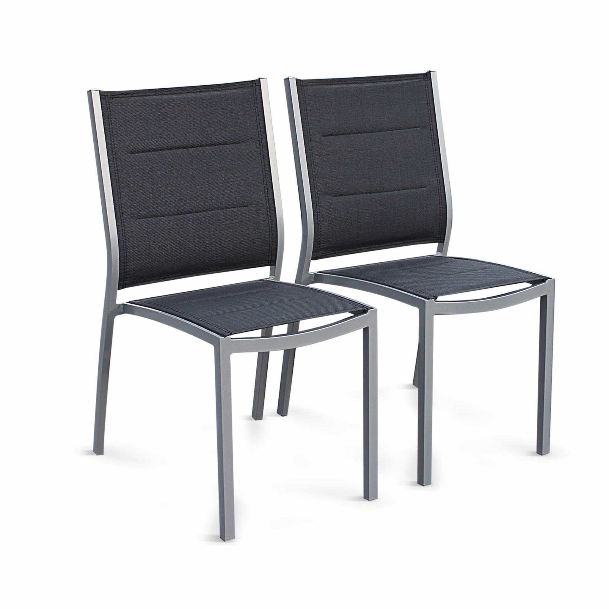 Silla de jardín apilable de aluminio, set de 2 gris 47x57x89.5 cm