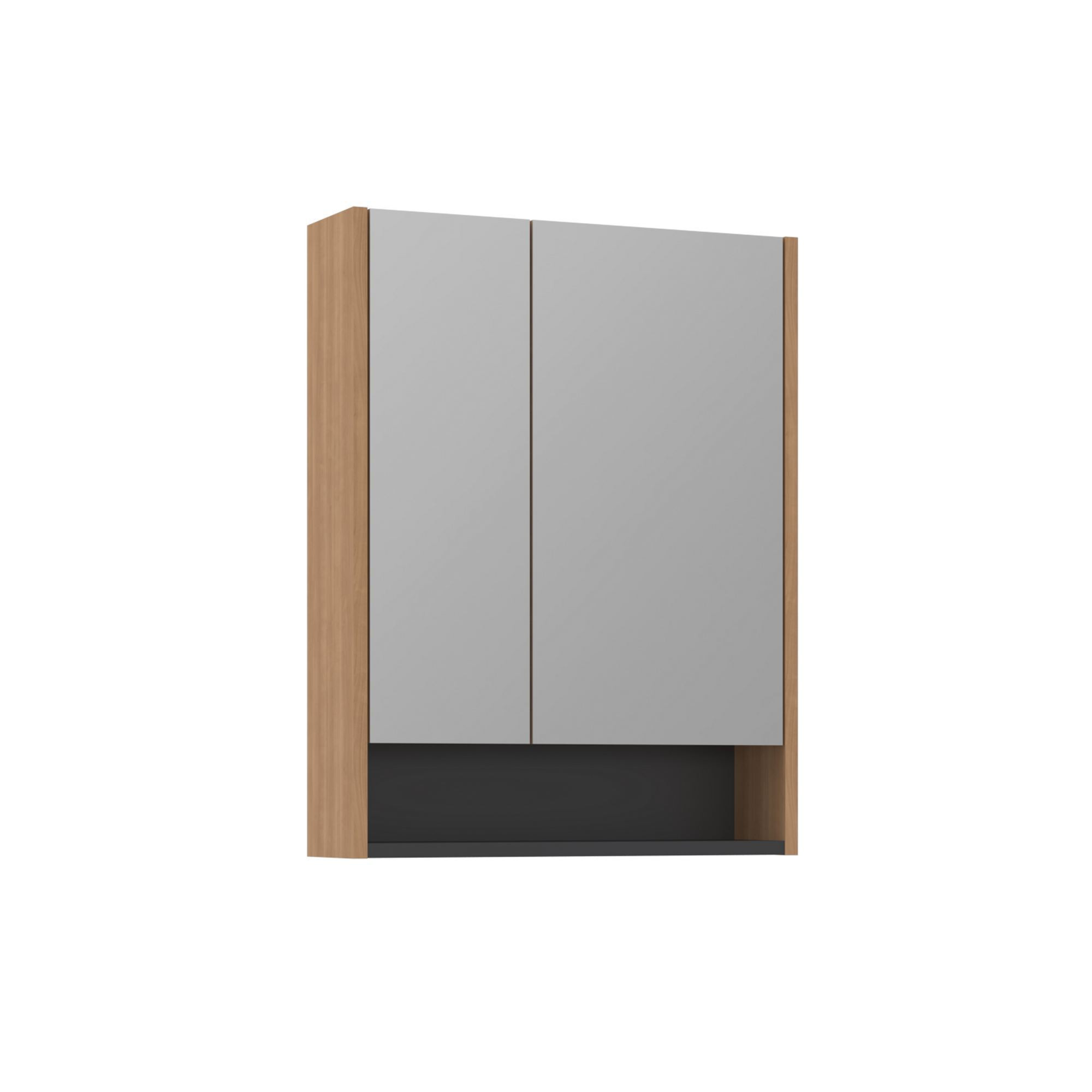 Mueble de baño con espejo <<ricato 60>> - 60 x 16 x 78 cm - nogal