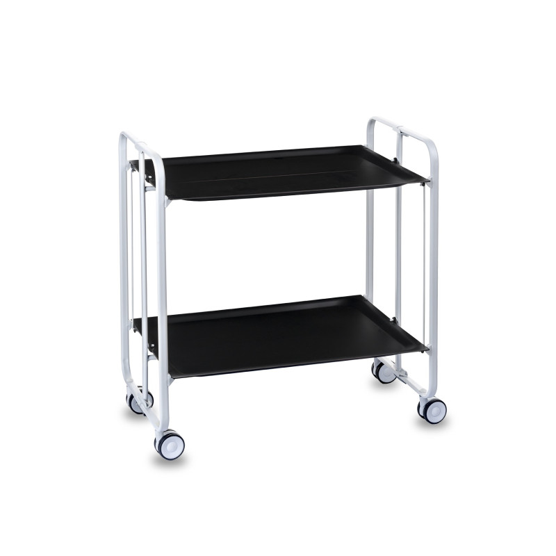 Carrito auxiliar con ruedas bauhaus armazón metálico blanco, 2 bandejas