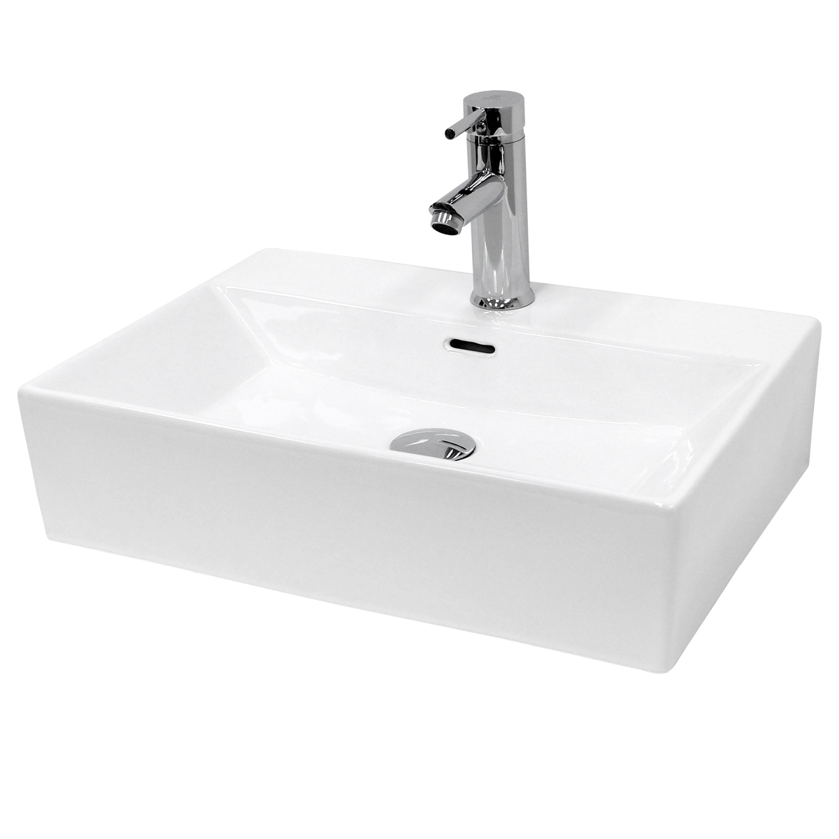 Lavabo cerámico rectangular 515 x 360 x 130 mm blanco