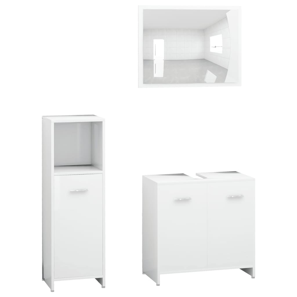 vidaXL conjunto de muebles de baño 3 pzas madera contrachapada blanco