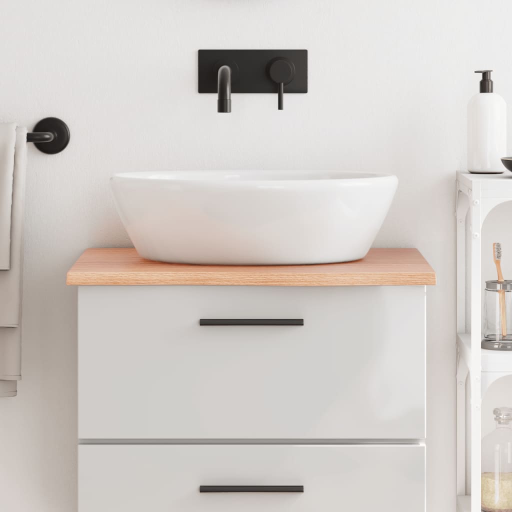 Encimera de baño madera maciza tratada marrón claro 60x60x2 cm eerf4832