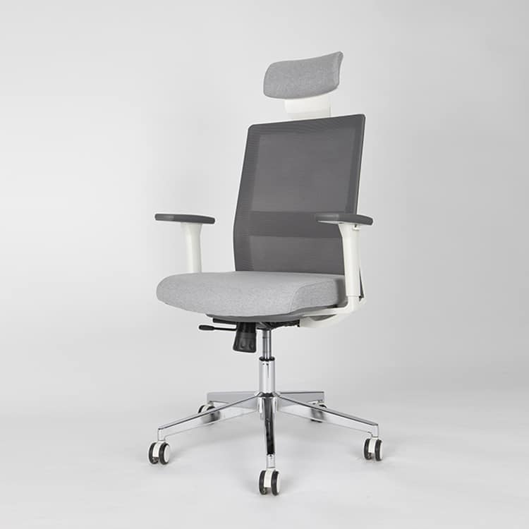 Silla ergonómica euromof niza cabezal | white edition ejecutiva