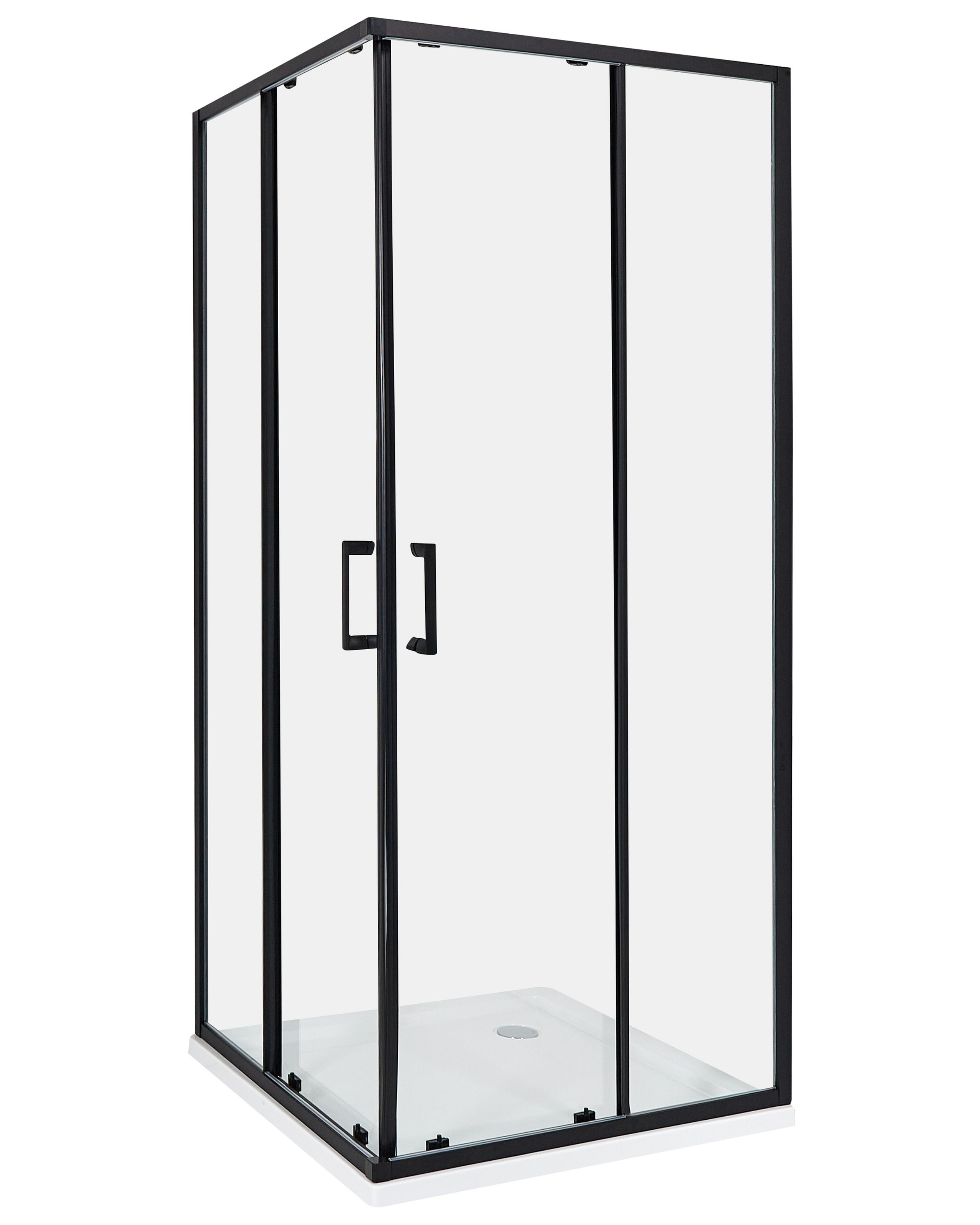 Cabina de ducha tela 80 x 80 x 185 cm negro