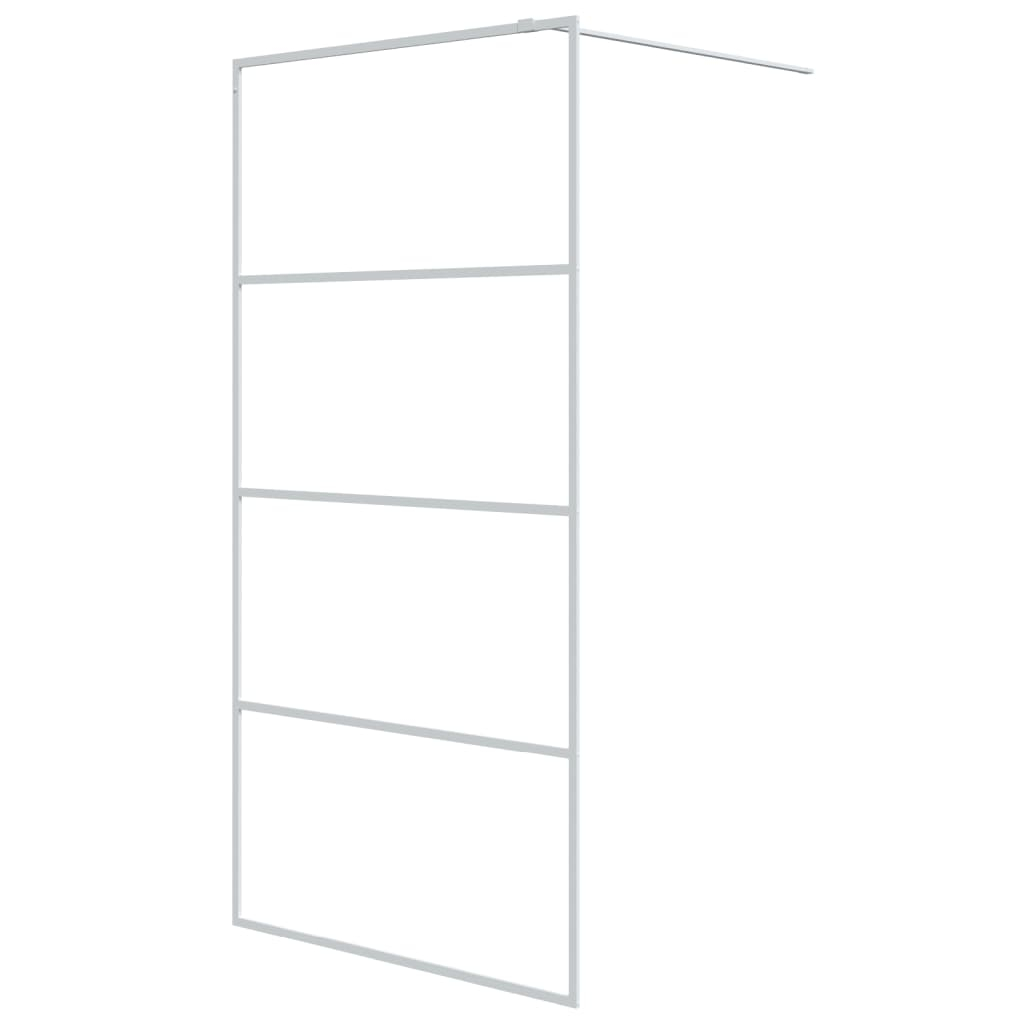 vidaXL mampara de ducha vidrio esg transparente blanco 100x195 cm
