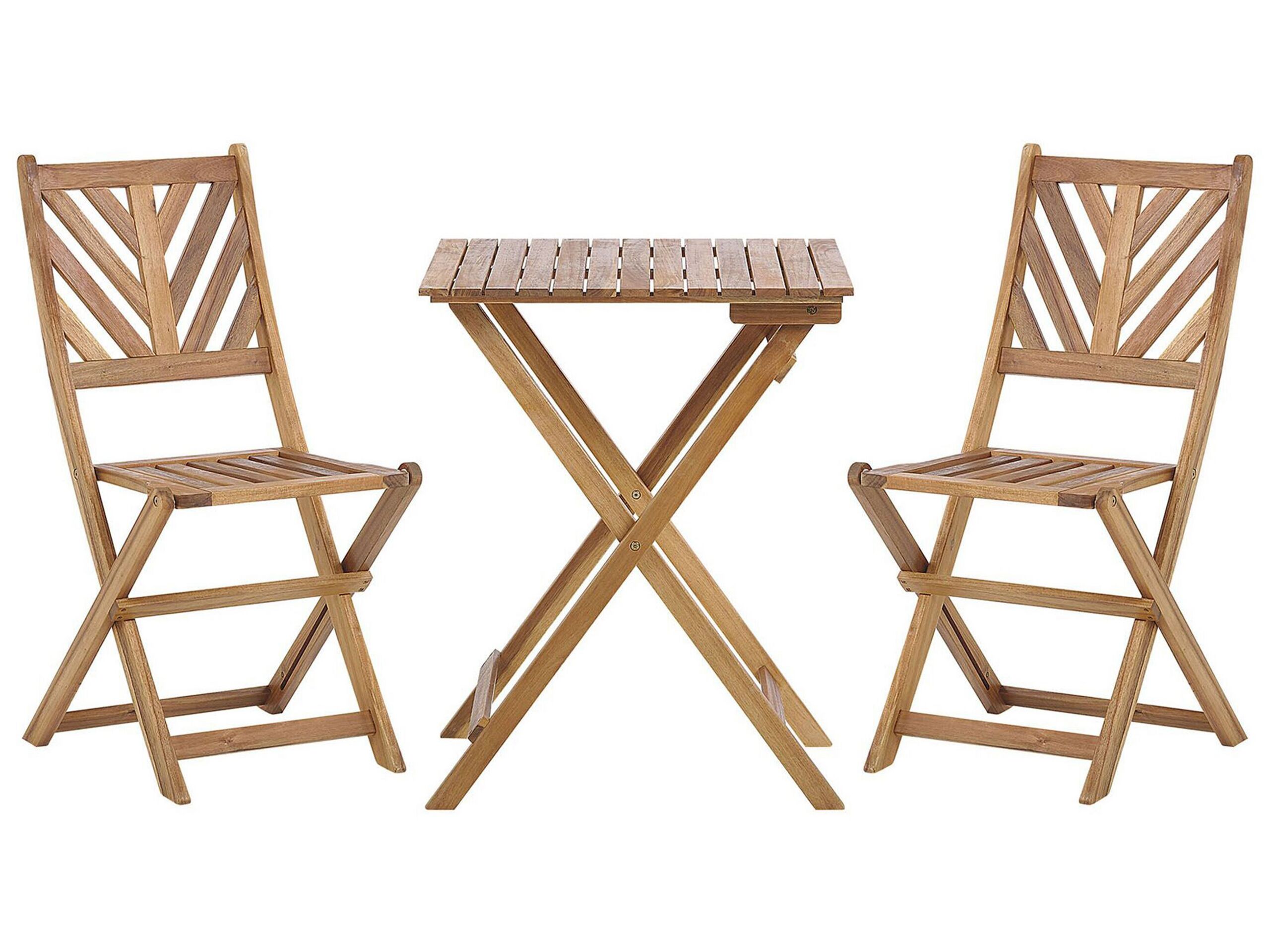 Conjunto de balcón plegable terni madera de acacia marrón