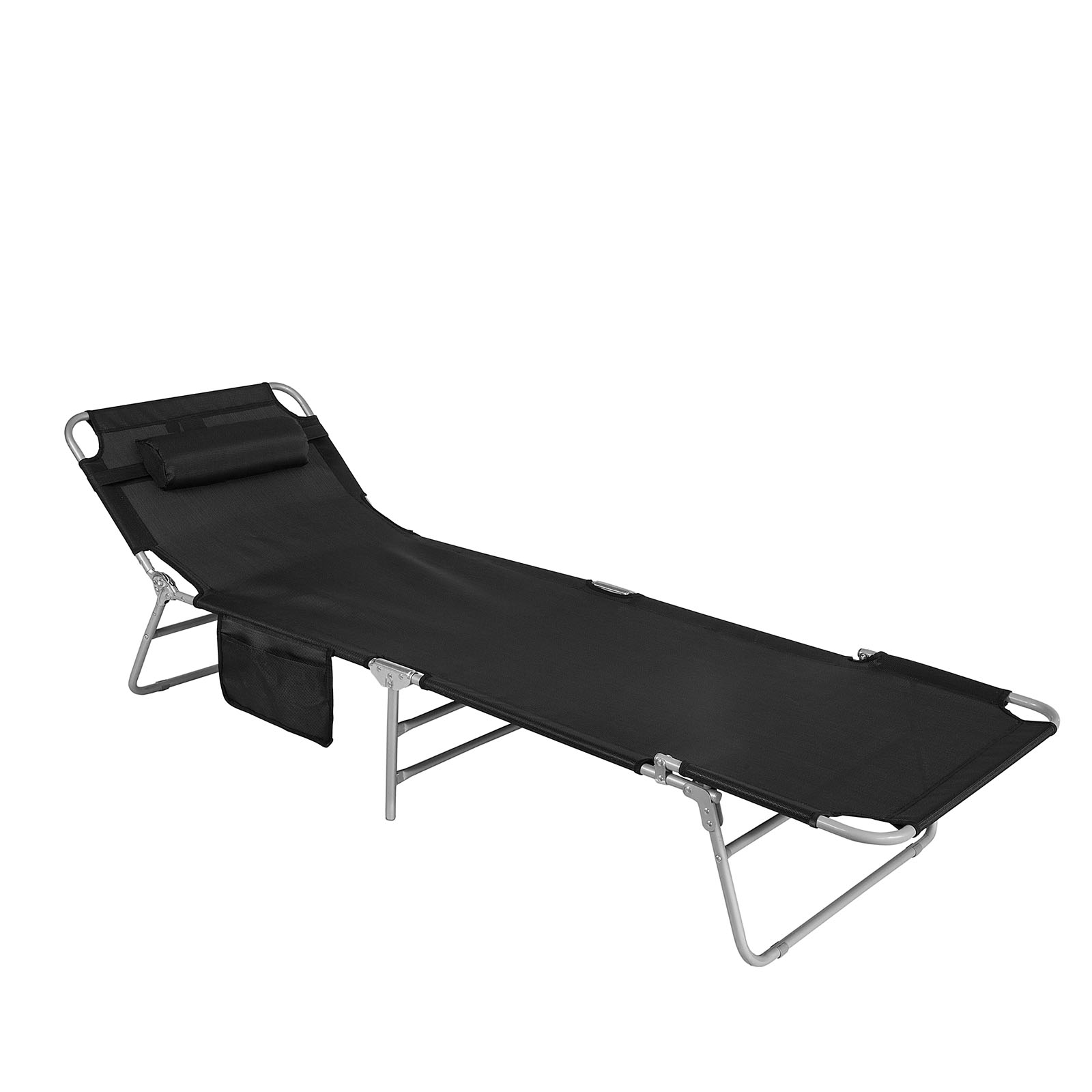 Sobuy tumbona plegable ogs35-sch con almohada negro