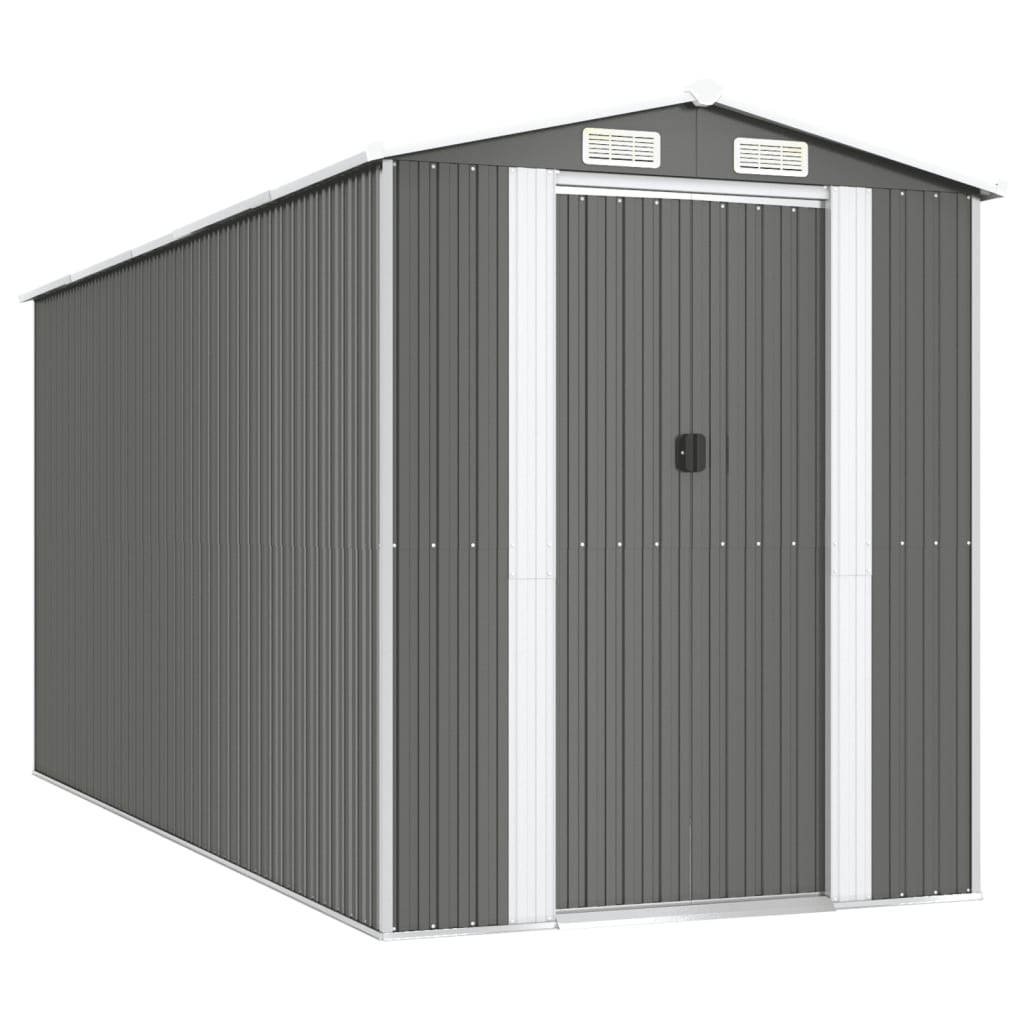vidaXL cobertizo de jardín acero galvanizado gris claro 192x440x223 cm
