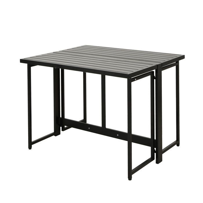 Mesa de jardín - ferret - plegable - metal - negro - 98 x 80 x 72 cm - 4 pe
