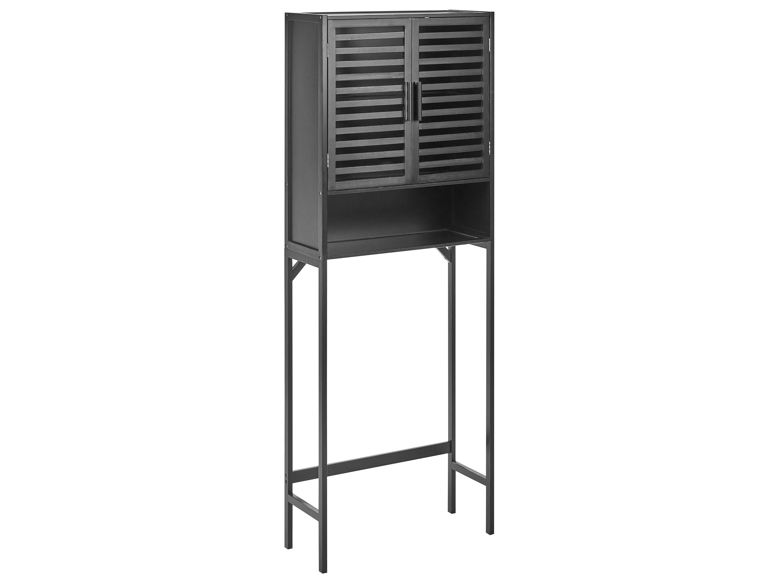 Armario de baño okarche madera de bambú 63 cm negro