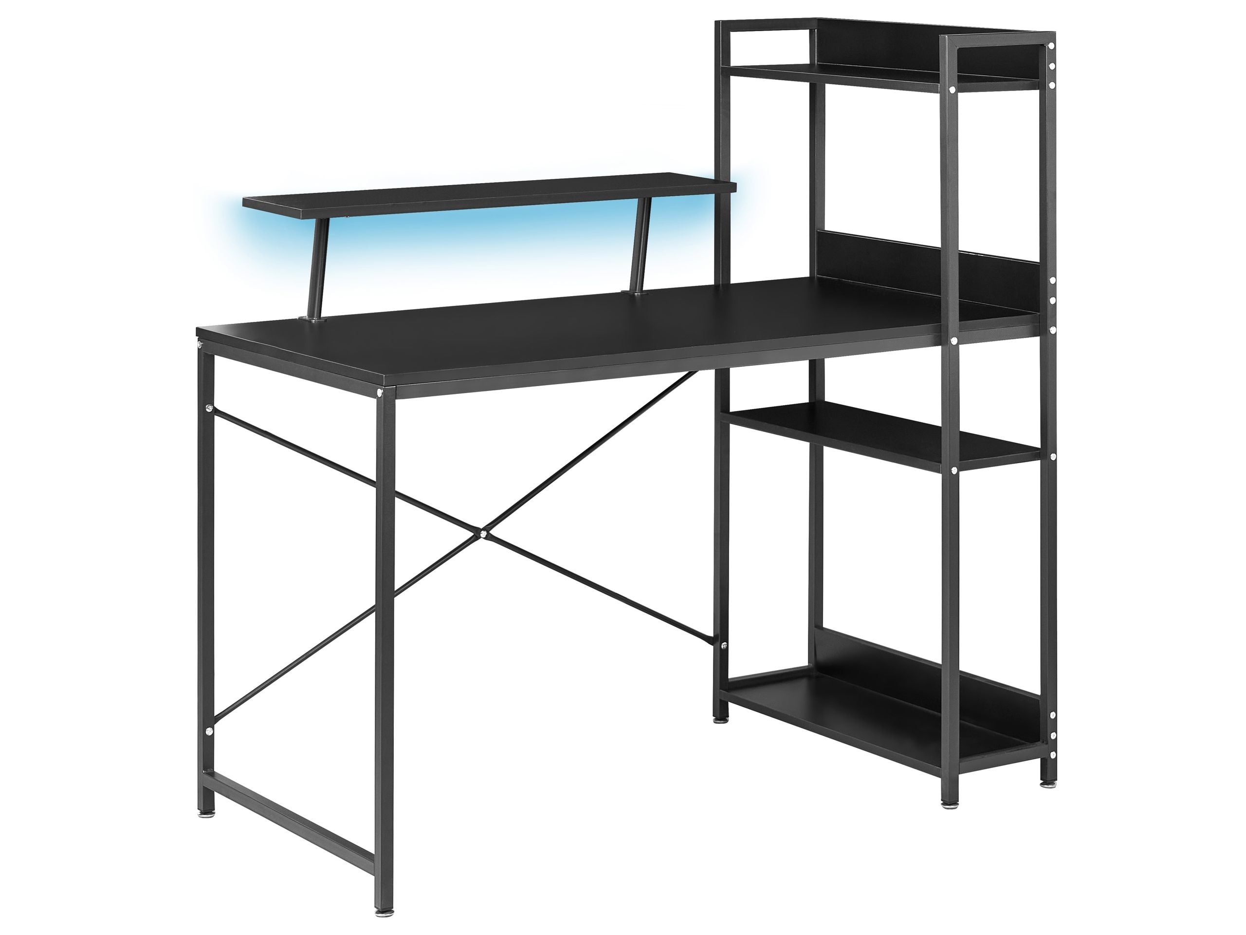 Escritorio gamer biloxy negro 120 cm 64 cm con almacenaje LED