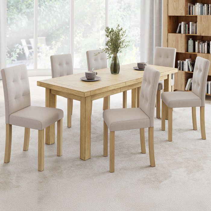 Sillas escandinavas tapizadas beige - lote de 6 - 40x50x92 cm