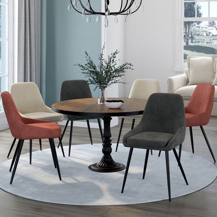 Sillas de comedor de terciopelo - lote de 6 - multicolor