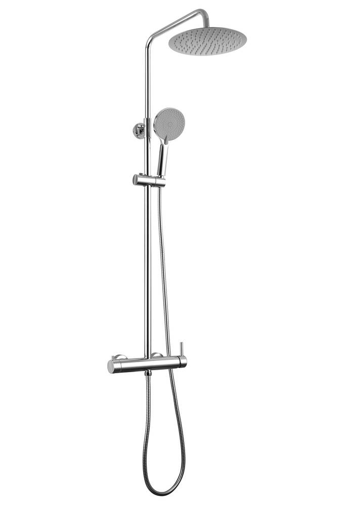 Conjunto de ducha monomando redondo inverter cromo - 90-140cm antical