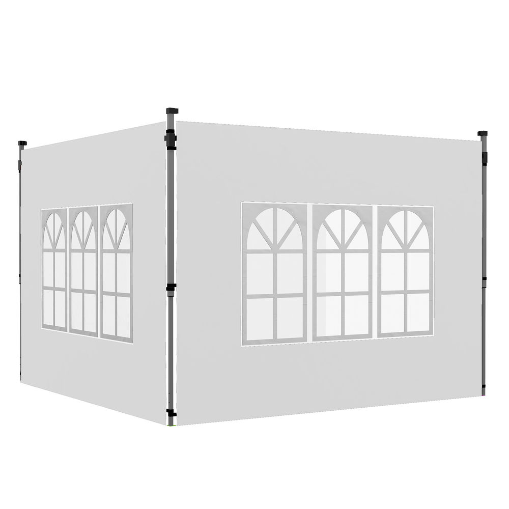 Paredes laterales carpa 295x195 cm tela oxford color blanco Outsunny