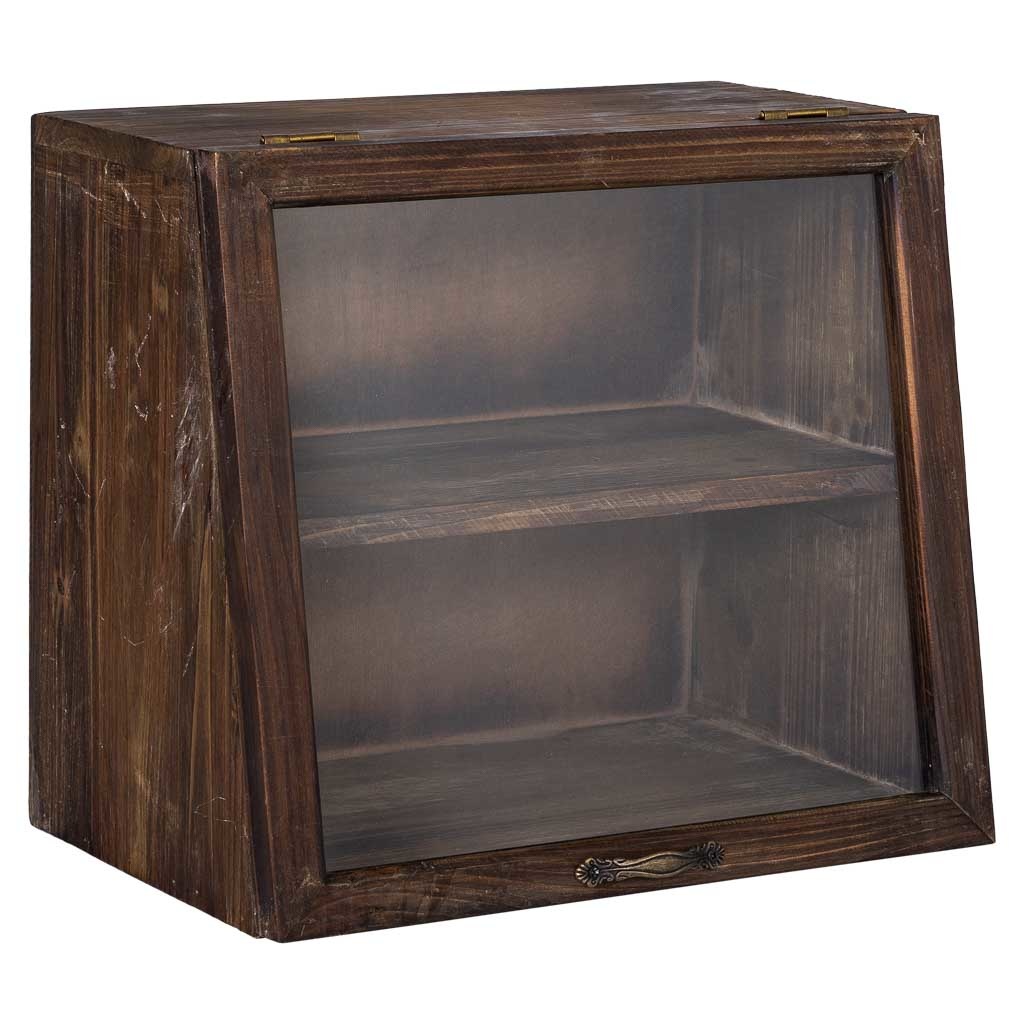 Vitrina de madera con 1 puerta y 1 balda 40x25x35h cm