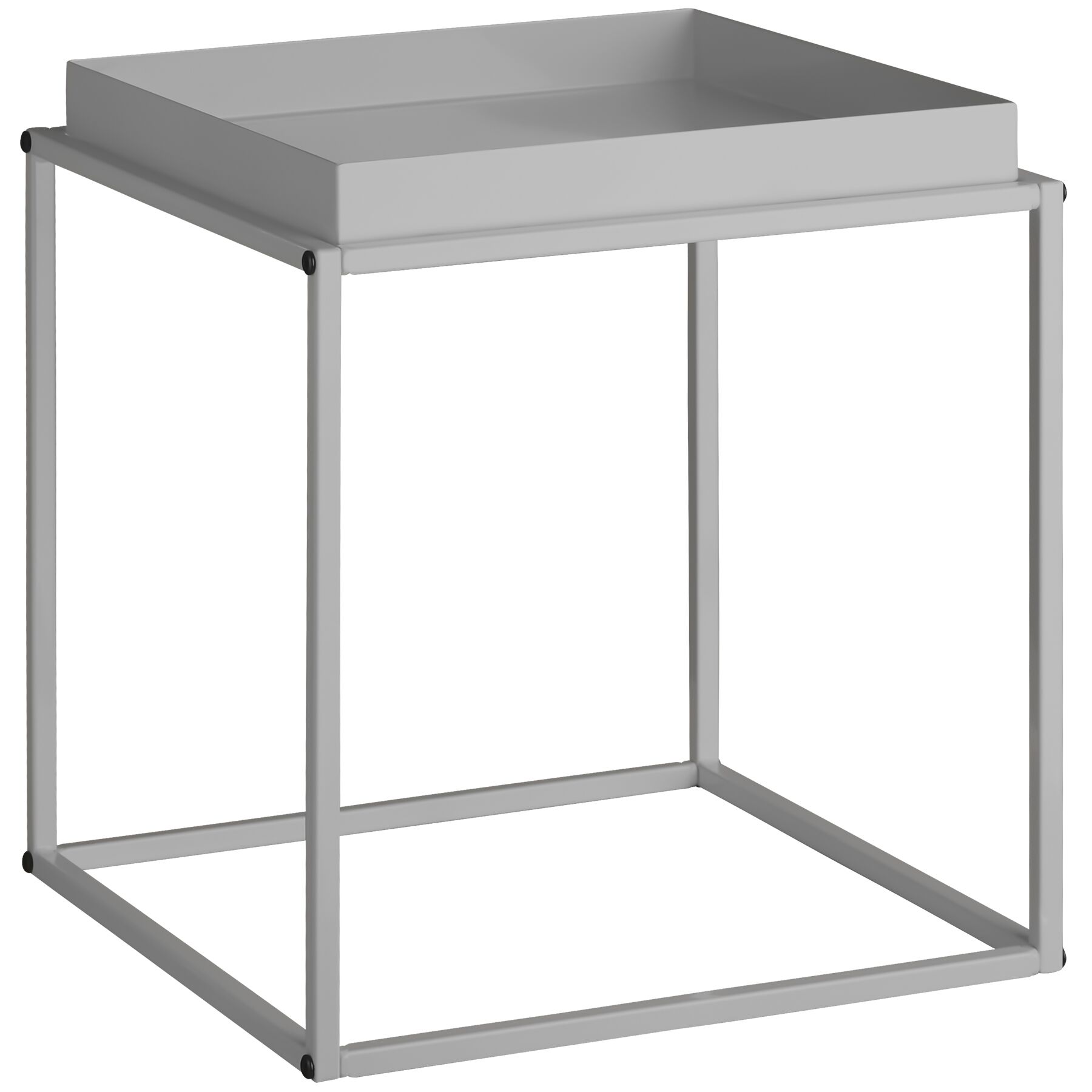 Mesa auxiliar para salón de acero y apilable 40 x 40 x 44 cm gris
