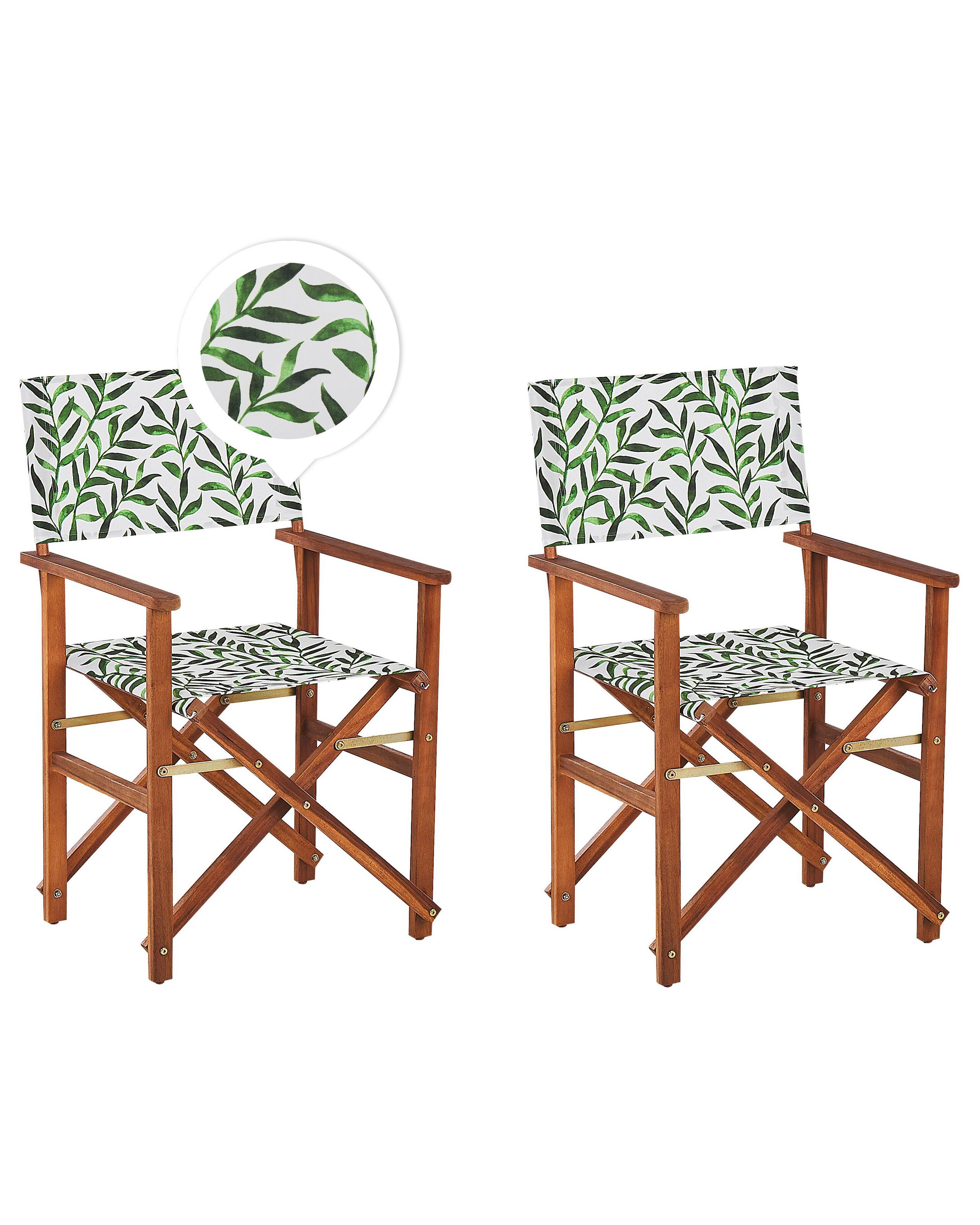 Conjunto de 2 sillas de jardín cine madera de acacia marrón oscuro
