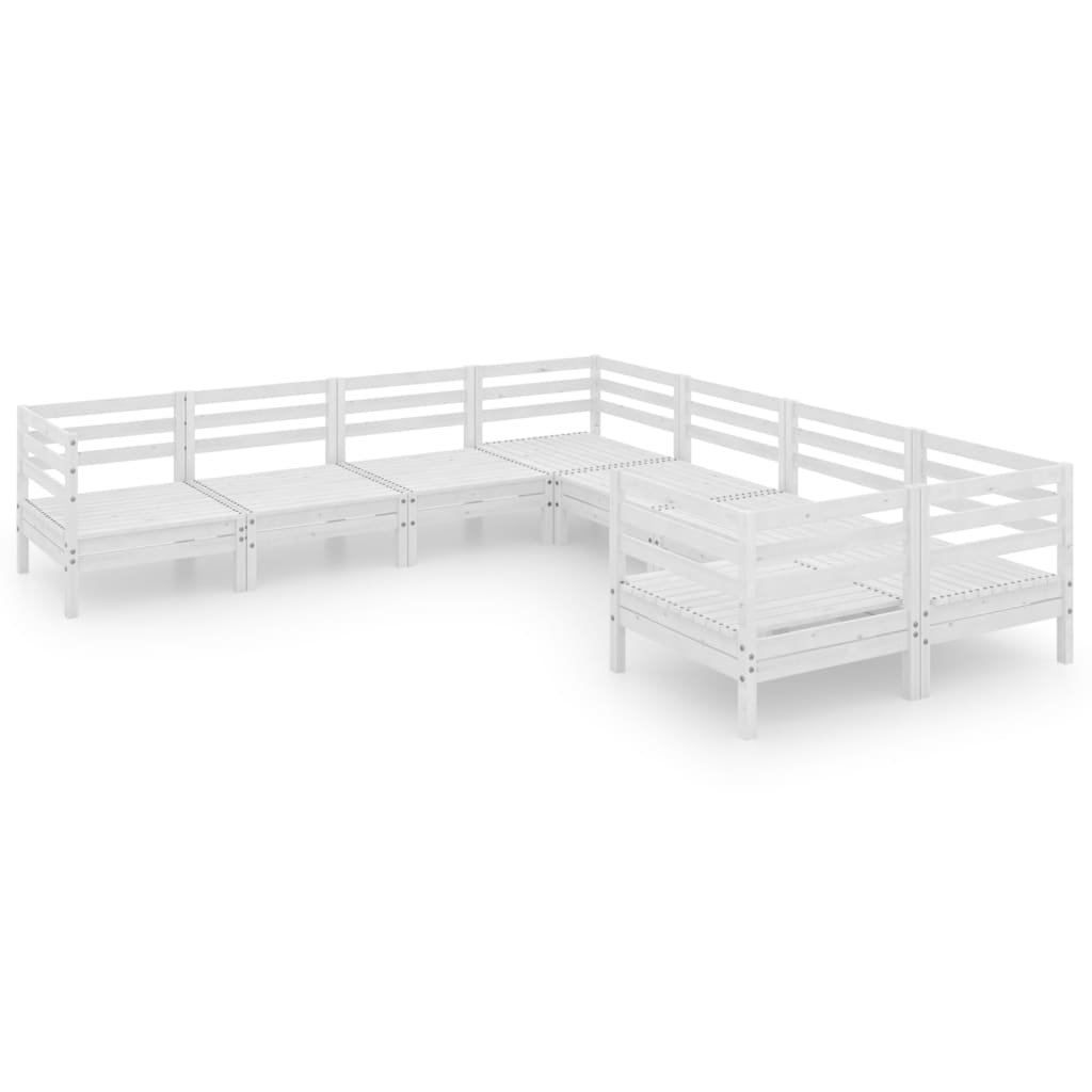 vidaXL juego de muebles de jardín 8 piezas madera maciza pino blanco
