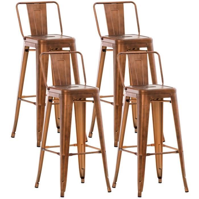 Taburetes de bar industriales cobre - lote 4 - 96 cm