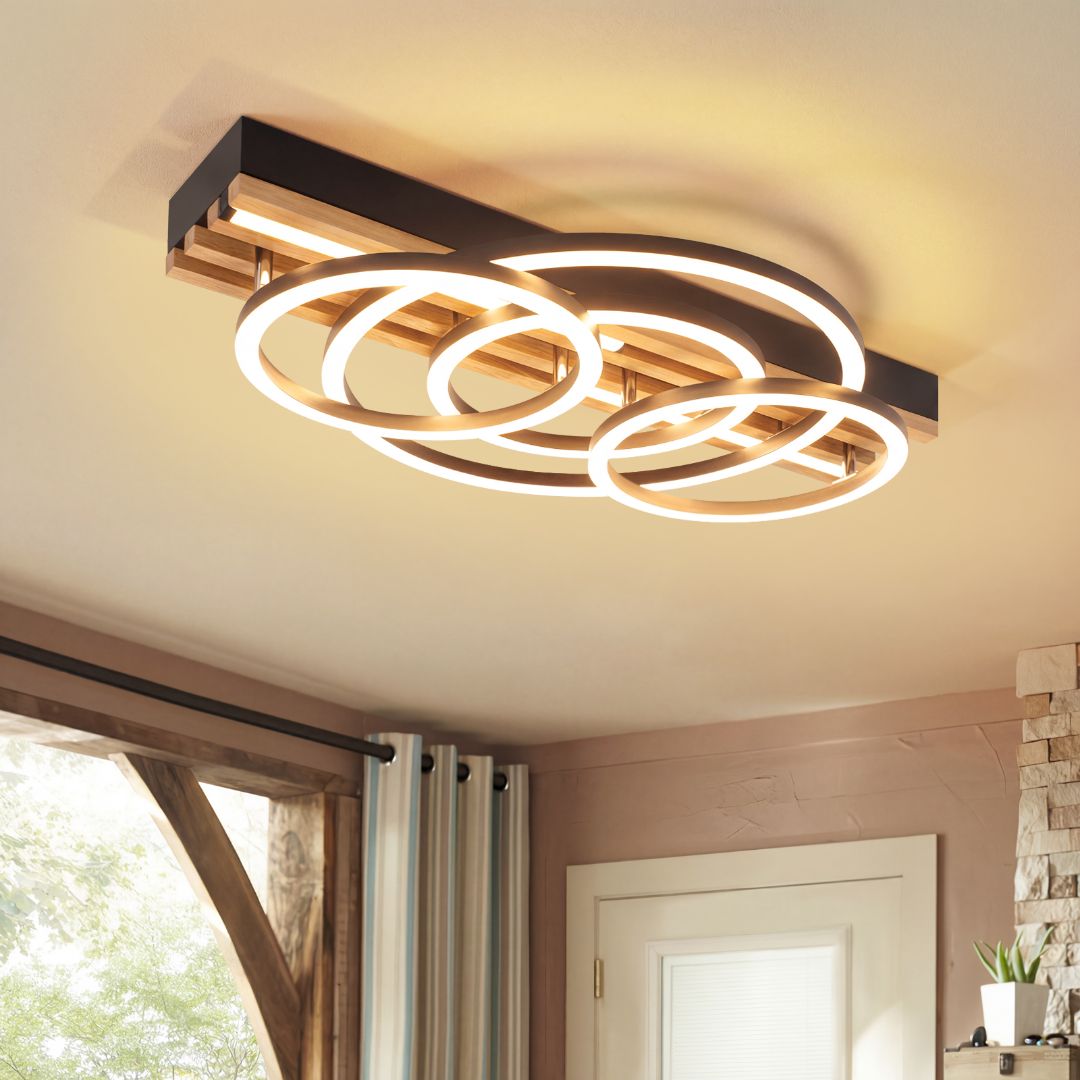NETTLIFE plafón LED marrón 50x32