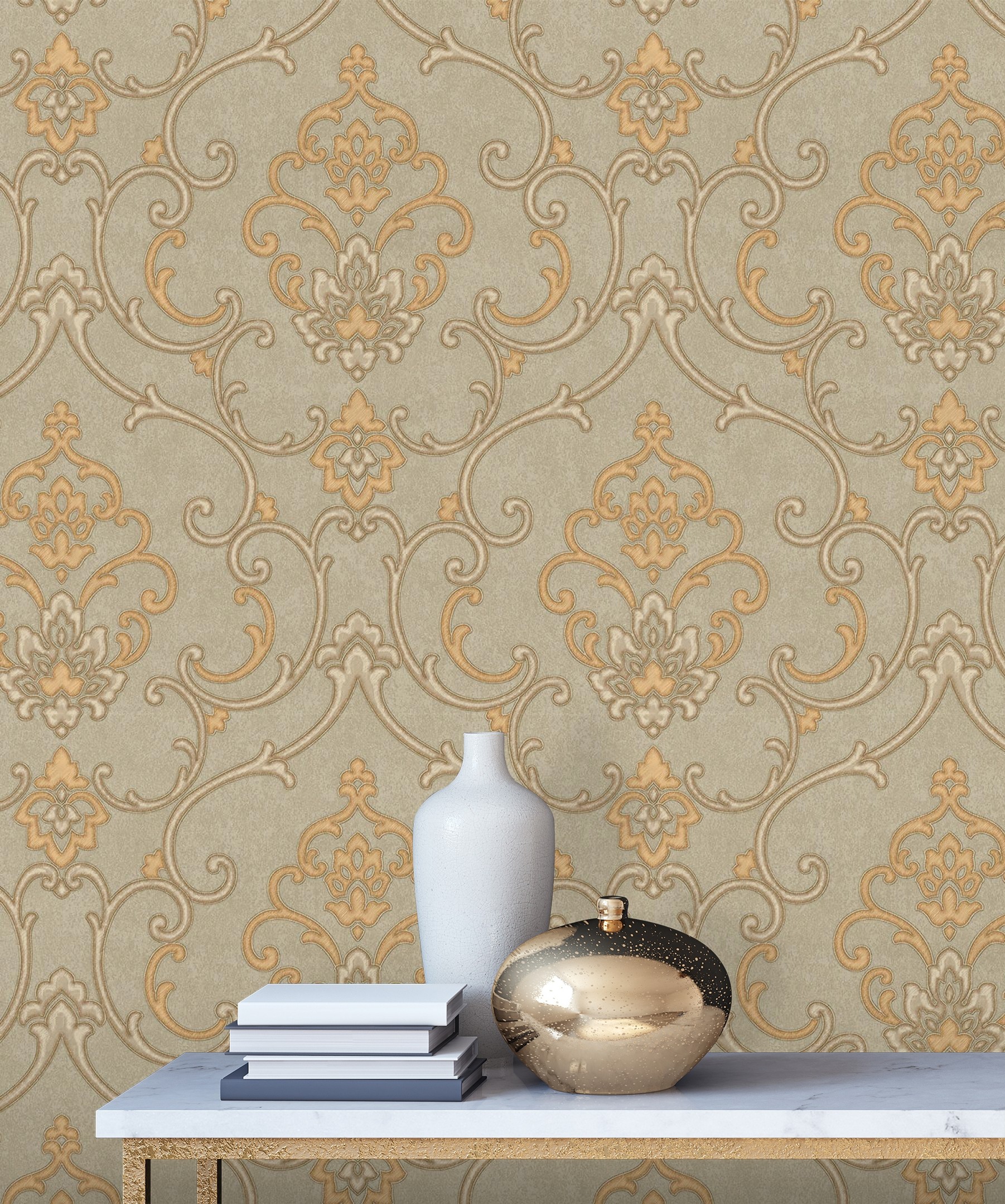 Papel pintado gaulan de damasco textura de tela tejida en 10.6m²