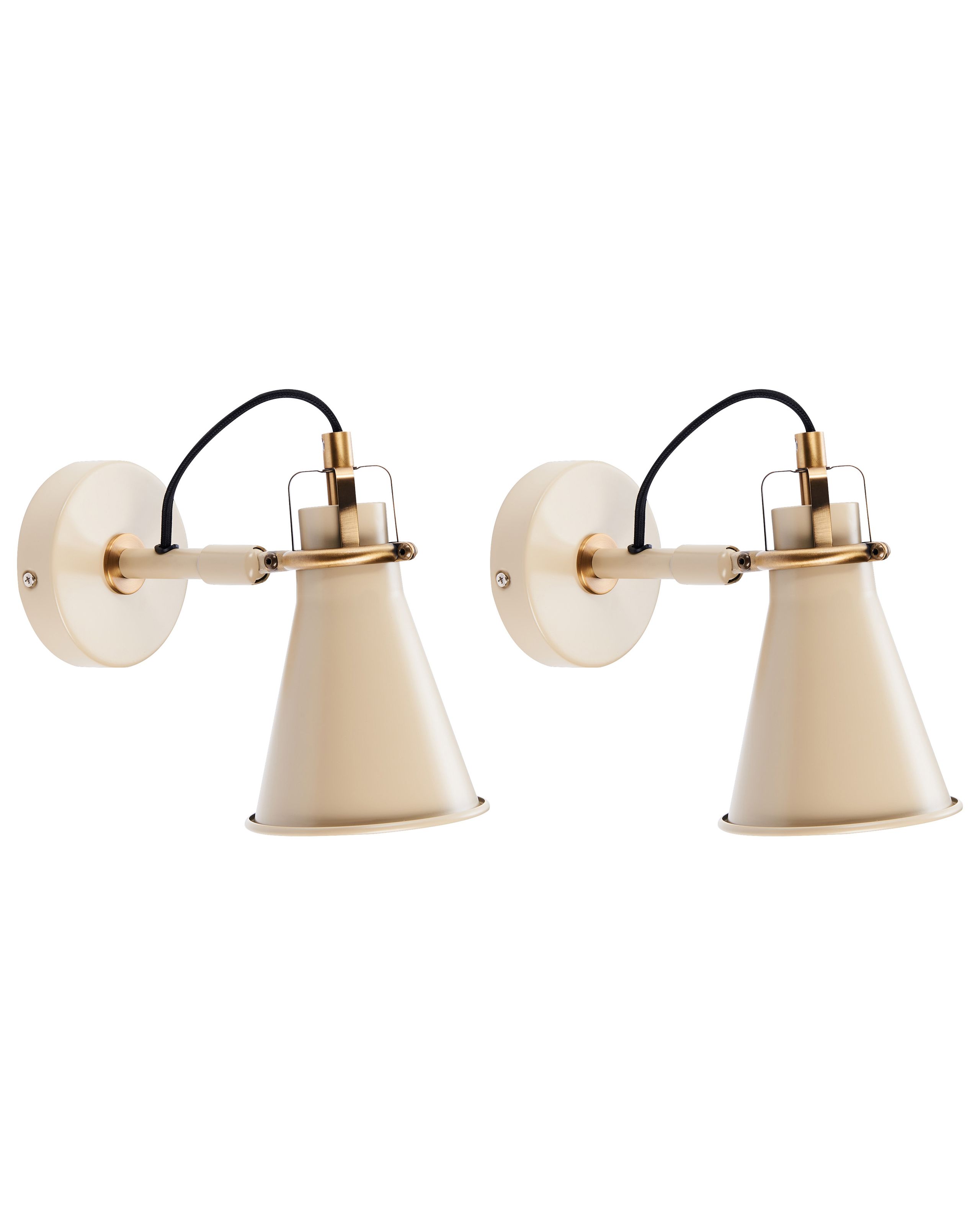 Conjunto de 2 lámparas de pared moyola ajustable metal beige