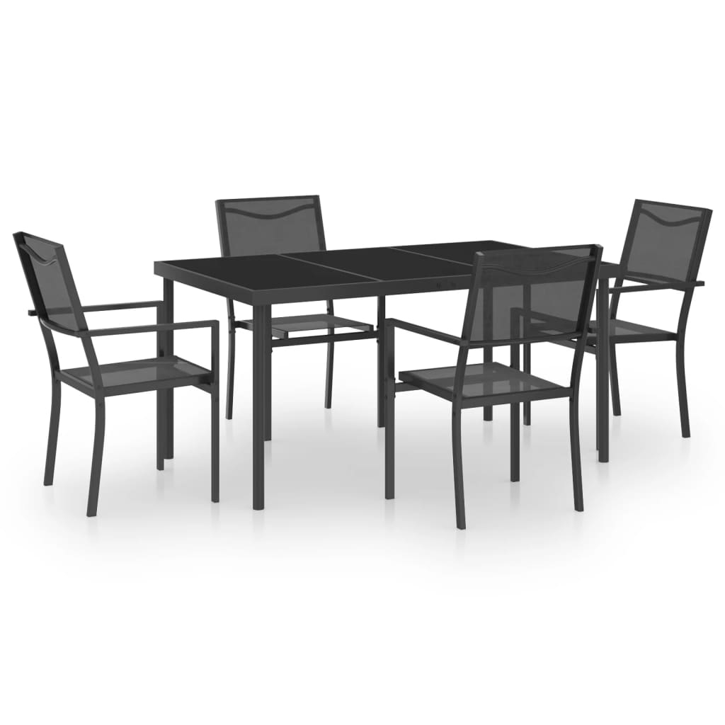 vidaXL juego de comedor para jardín 5 piezas acero