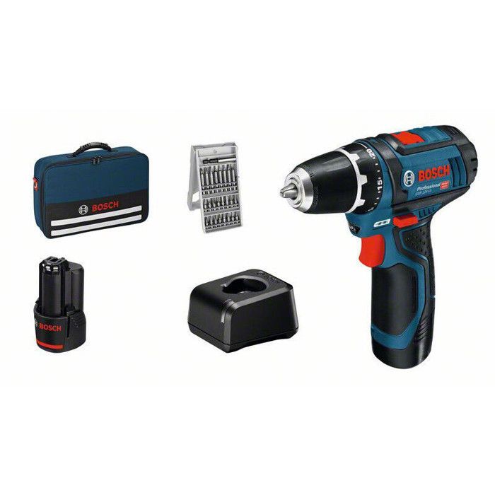 Taladro sin cable - Bosch professional - gsr 12v-15 - 2 baterías 2ah - 25 a