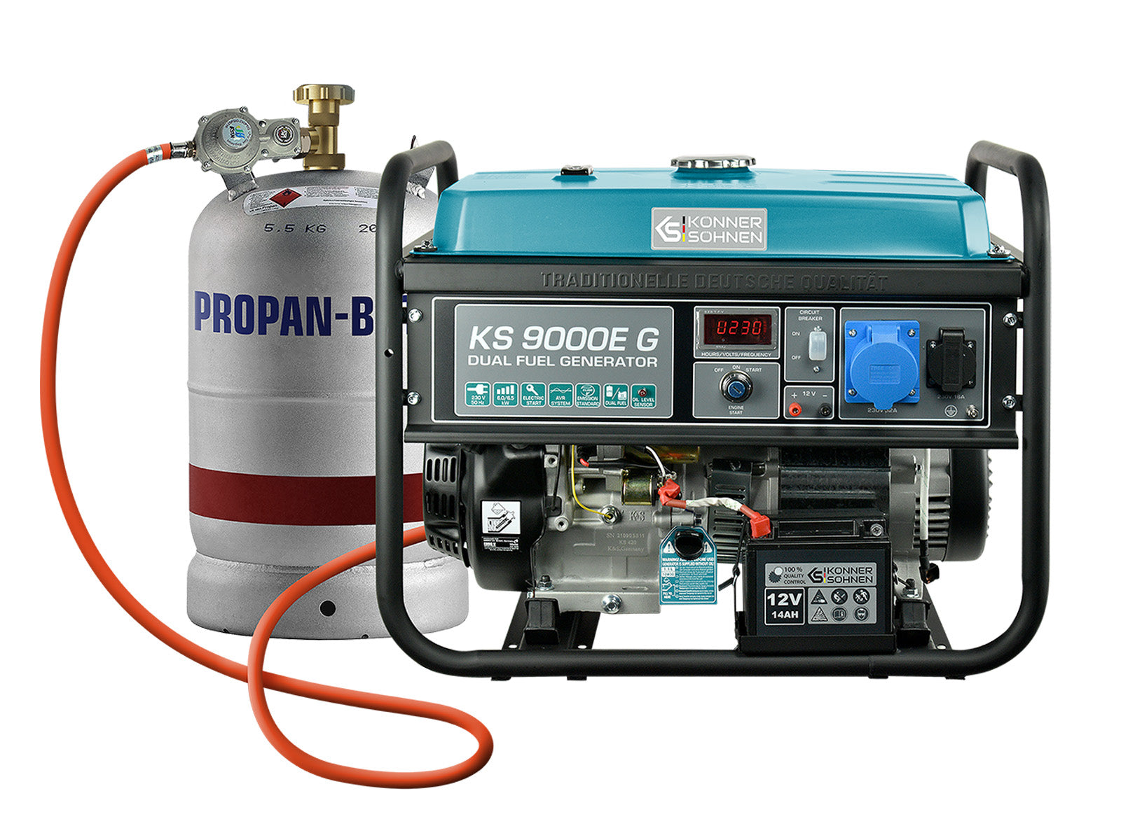Generador híbrido gasolina y gas Könner & Söhnen KS 9000E G 6500W