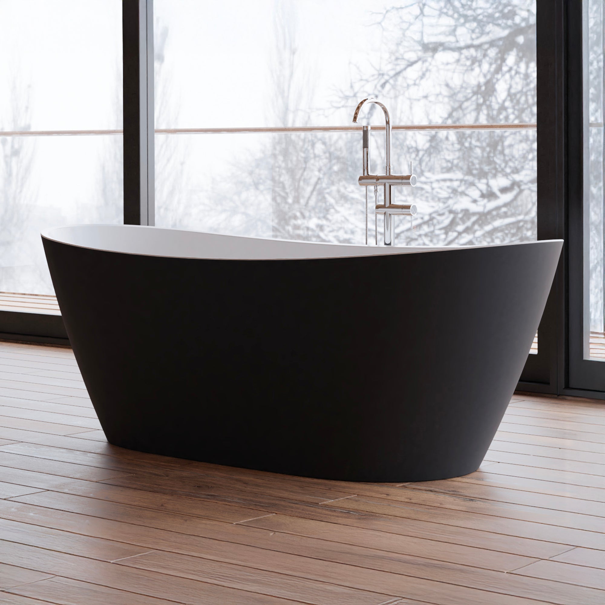 Bañera exenta venecia 170 noire 170 x80 x57 cm, spalina